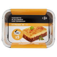 Carrefour Vaschette in Alluminio con Coperchio 5-7 Porzioni 5 pz