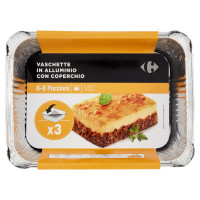 Carrefour Vaschette in Alluminio con Coperchio 6-8 Porzioni 3 pz
