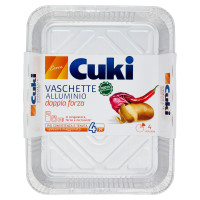 Cuki Cuoce Vaschette Alluminio doppia forza 4 Porzioni 4 pz
