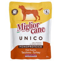 Migliorcane Unico Monoproteico Patè Rustico Tacchino per Cani Adulti Taglia Media 300 g