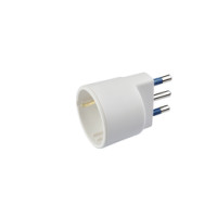 Carrefour Adattatore con spina 16A 2P+T e presa 10-16A 2P+T (standard Italiano 10A e tedesco 16A con terra laterale), IMQ, CE
