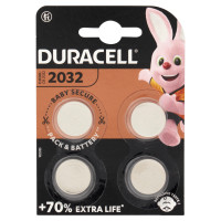 Duracell 2032 Batteria Bottone al Litio Specialistica 3V pacco da 4 pile con Tecnologia Baby Secure