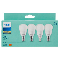 Philips Led sfera vetro 40W E14 2700K 4 pz