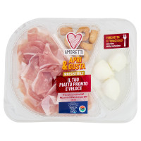 Amoretti Apri & Gusta Irresistibile Prosciutto Parma DOP,Mozzarella Bufala Campana DOP,Taralli 165 g