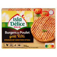 Isla Délice Halal Burgers de Poulet goût Rôti Surgelés x8 640 g