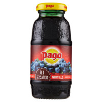 PAGO Succo di Frutta, MIRTILLO NETTARE, Bottiglia Vetro Monodose 20 cl