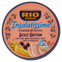 Rio mare Insalatissime Insalata di Tonno Sicily Edition con riso alla curcuma,ceci neri,arancia 200g