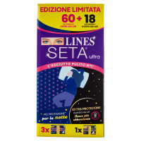 Lines Seta ultra Assorbenti notte con ali 60 pz + Assorbenti extra con ali 18 pz