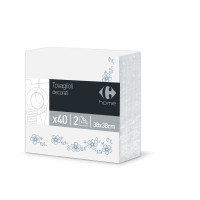 Carrefour home Tovaglioli decorati 2 veli 38x38 cm 40 pz