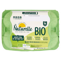 le Naturelle Bio 6 Uova Fresche Biologiche da Galline Allevate Senza l'Uso di Antibiotici* 300 g