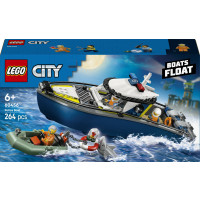 LEGO City 60456 Inseguimento del Motoscafo della Polizia, con 2 Barche Giocattolo, 3 Minifigure, Squalo, Regalo per Bambini6+