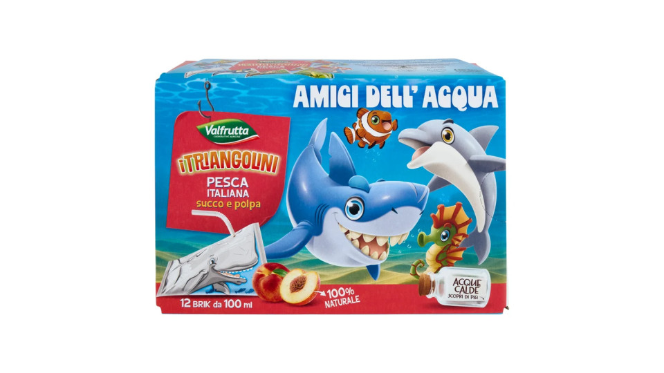 Valfrutta, i Triangolini succo e polpa pesca