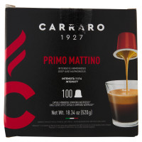 Carraro Primo Mattino Capsule Monodose Compatibili Nespresso* 100 x 5,2 g