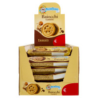 Mulino Bianco Baiocchi Biscotti Snack Farciti con Crema Nocciola expo da banco omaggio 42 pz 28g