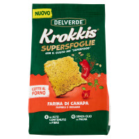 Delverde Krokkis Supersfoglie Farina di Canapa Paprika e Origano 150 g