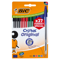 Bic Cristal Original Penne a Sfera, Colori Assortiti, 27 pezzi
