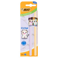 BIC Cristal Pastel Figurines Penne a sfera Blu, 2 pezzi