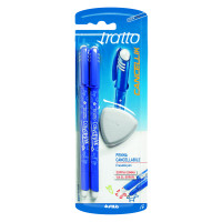 F.I.L.A. 2 penne cancellabili tratto cancellik blu con gomma