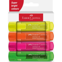 Faber-Castell Textmarker 46 Superfluorescent evidenziatore 4 pz Punta smussata Verde, Arancione, Rosa, Giallo