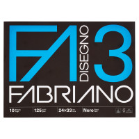 Fabriano Disegno 3 125 g/m² 24x33 cm Nero 10 Fogli