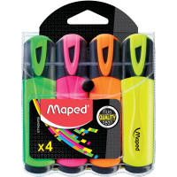 Maped Fluo'Peps evidenziatore 4 pz Punta smussata Colori assortiti