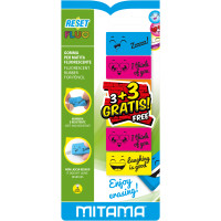 Mitama Gomma Reset Fluo per Matita pz. 3+3 omaggio gomma per cancellare Multicolore 6 pz