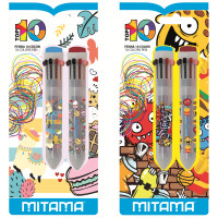 Mitama Penna Top Ten - 10 Colori Multicolore Penna a sfera multifunzione