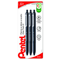 Pentel Penna a sfera a scatto iZee 0.7 mm nero 3 pz