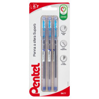 Pentel Penna a sfera Superb Punta 0.7 mm Blu 3 pz