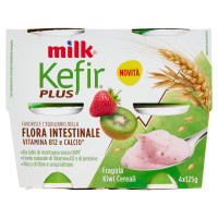 Milk Kefir Plus Flora Intestinale Fragola Kiwi Cereali 4 x 125 g