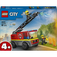 LEGO City 60463 Autopompa con Scala, Camion Giocattolo dei Pompieri con 2 Minifigure, Giochi Educativi per Bambini da 4 Anni