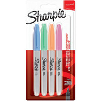 Sharpie 2065402 marcatore permanente Fibre tip Blu, Verde, Arancione, Rosa 4 pz