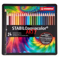 STABILOaquacolor matite colorate acquarellabili - scatola in metallo da 24 pz.