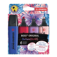 STABILO EO70/4-1-103-5 evidenziatore 4 pz Punta smussata Ultramarine, Fard, Borgogna, Viola