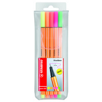 STABILO Fineliner - point 88 NEON - Astuccio da 5 - Colori fluorescenti assortiti