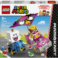 LEGO Super Mario 72038 Mario Kart – Wario e Re Boo, Giocattolo Interattivo con 2 Macchine e 2 Figure, Regalo per Bambini 8+
