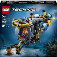 LEGO Technic 42201 Sottomarino per Esplorazioni Abissali, Giocattolo con Eliche Mobili e Cabina Apribile, Giochi Bambini 9+