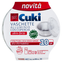 Cuki Conserva e Cuoce Vaschette Alluminio con Coperchi ultra-forza 8cm 10 pz