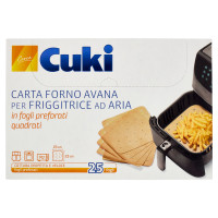 Cuki Cuoce Carta Forno Avana per Friggitrice ad Aria in fogli preforati - 23 x 23 cm 25 pz