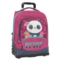 Carrefour 8058263194075 bagaglio Trolley Guscio morbido Nero, Rosa, Bianco