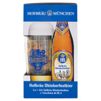 Hofbräu München Hofbräu Oktoberfestbier 3 x 0,5 l + 1 bicchiere da 50 cl