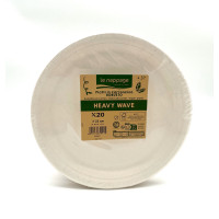 20 piatti piani pesanti in cartoncino diam 23 cm Heavy Wave Bianco