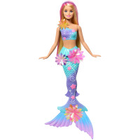 Barbie Sirena Magia Floreale, Bambola Giocattolo Con Sorpresa Magica
