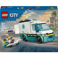 LEGO City 60451 Ambulanza di Emergenza Giocattolo con 2 Minifigure, Giochi Educativi Bambini 5+, Regalo per l'Apprendimento