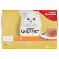 PURINA GOURMET Gold Tortini Pollo, Manzo, Tonno, Salmone 24x85g