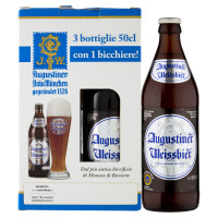 Augustiner Bräu München Weissbier 3 x 50 cl + 1 Bicchiere 50cl