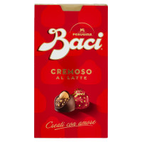 BACI PERUGINA Cremoso al Latte Cioccolatini ripieni al Gianduia e Nocciole, Scatola 200g