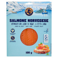 The Icelander Salmone Norvegese Affumicato con Legno di Faggio a Fetta Lunga 100 g