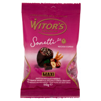 Witor's Sonetti Maxi Ovetti di Cioccolato Fondente con Cremoso Ripieno alle Nocciole e Cereali 110 g