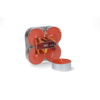 Magic Lights Confezione 4 Maxi Tea Lights a lunga durata, profumo Arancia Cannella